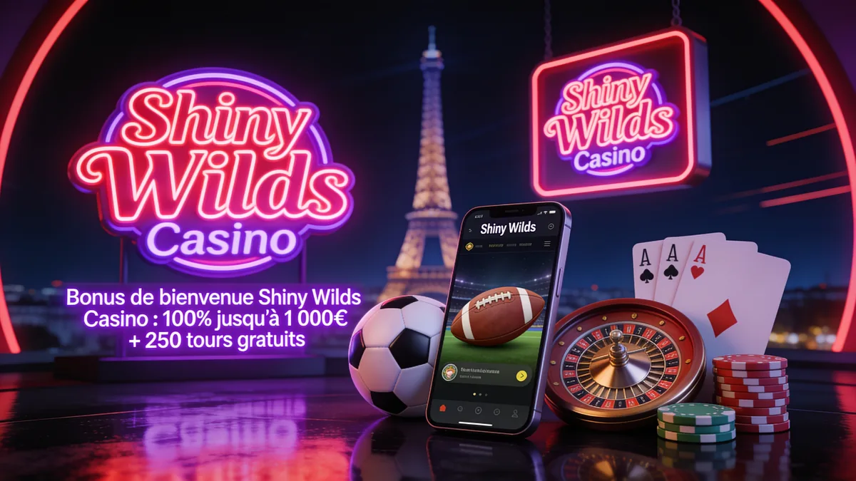 shiny wilds casino en France — Bonus de bienvenue Shiny Wilds Casino : 100% jusqu'à 1 000€ + 250 tours gratuits